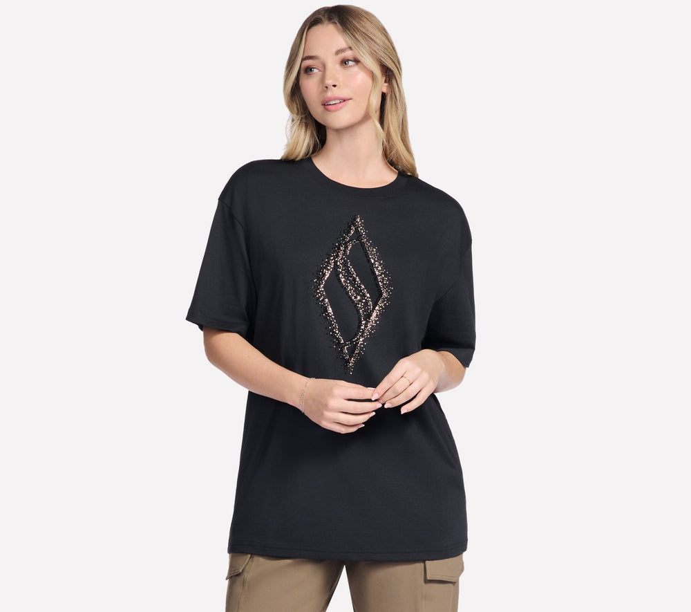 Gold Splatter Diamond Short Sleeve Tee | Women Skechers discount