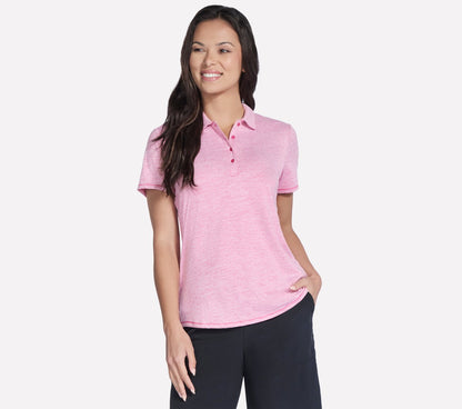 Short Sleeve On The Green Striped Polo | Women Skechers on sale
