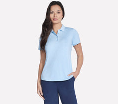 Short Sleeve On The Green Striped Polo | Women Skechers on sale