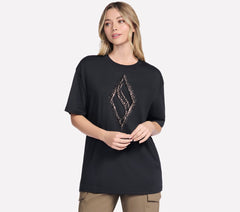 Gold Splatter Diamond Short Sleeve Tee | Women Skechers discount